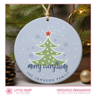 Personalised Merry Everything Christmas Tree Ceramic Tree Decoration