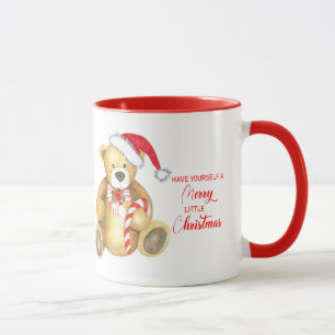 Personalised Merry little christmas teddy bear Mug