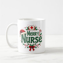 Personalised Merry Nurse Mug – Christmas Holiday