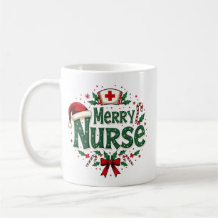 Personalised Merry Nurse Mug – Christmas Holiday 
