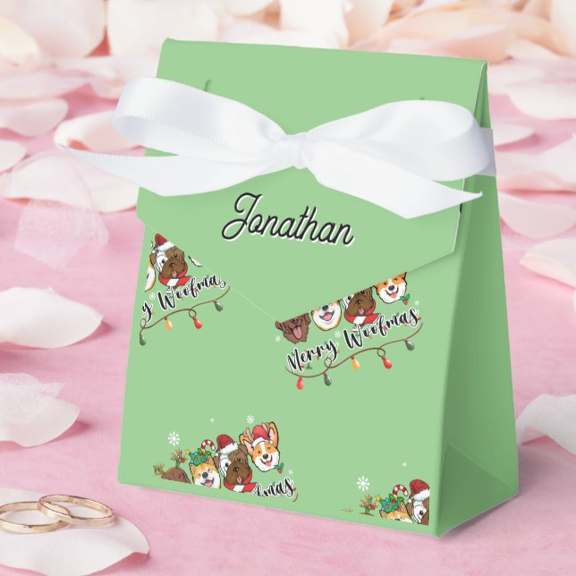 Personalised Merry Woofmas Favour Box (Wedding)