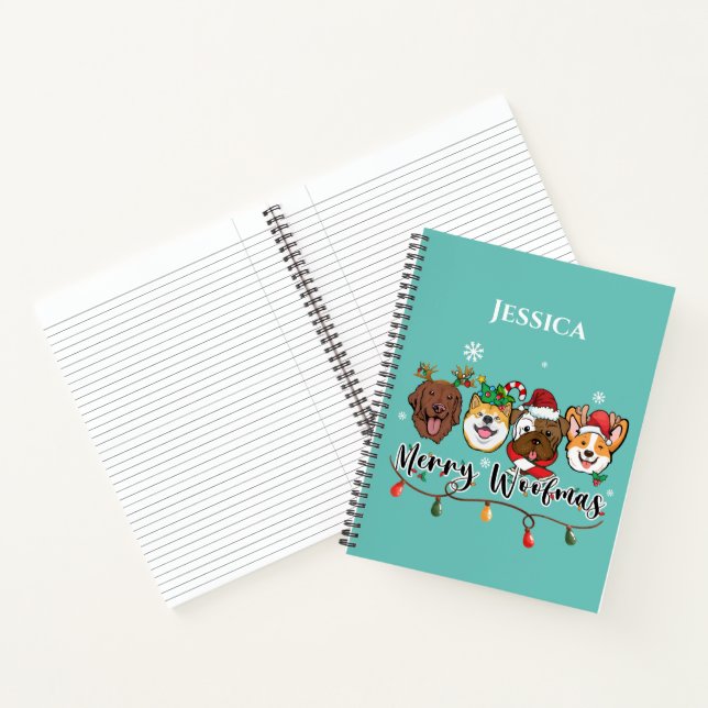 Personalised Merry Woofmas Notebook (Inside)