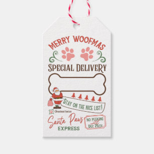 Personalised Merry Woofmas Santa Paws Express Gift Tags