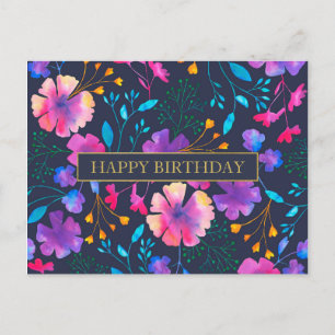 Personalised Message Colourful Floral Postcard