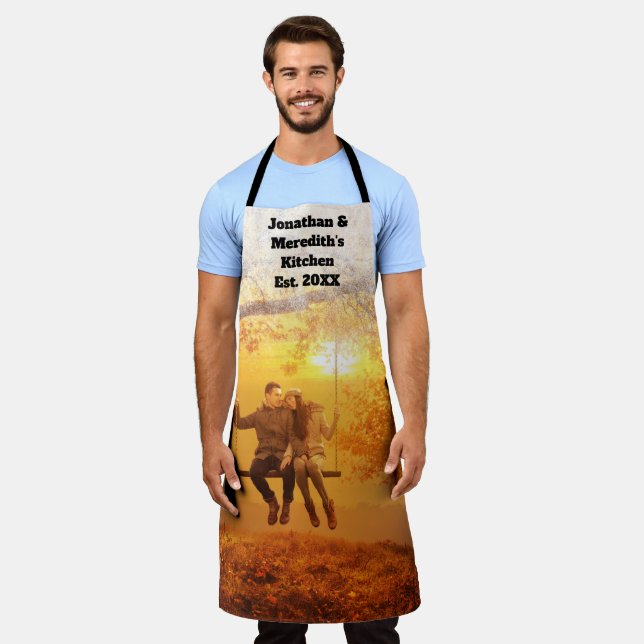 Personalised Message Custom Photo Apron (Worn)