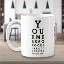 Personalised Message Fun Eye Sight Optician Chart