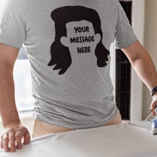 Personalised Message Funny Mullet Graphic Tri-Blend Shirt