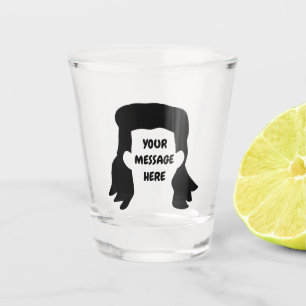 Personalised Message Funny Mullet Illustration Shot Glass