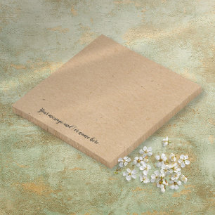 Personalised Message Rustic Kraft Paper Style Post-it Notes