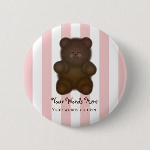 Personalised Message Teddy Bear Button