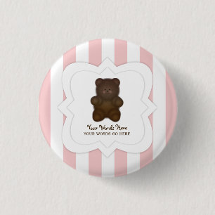 Personalised Message Teddy Bear Button