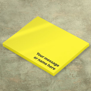 Personalised Message Vibrant Bright Yellow Post-it Notes