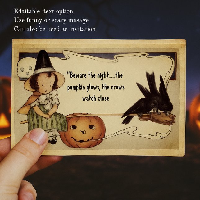 Personalised Message Vintage Witch Halloween  Postcard (Creator Uploaded)