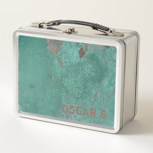 Personalised Metal Lunch Box - Oxidised Copper (Front)