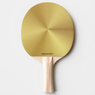 Personalised metallic gold texture monogram ping pong paddle