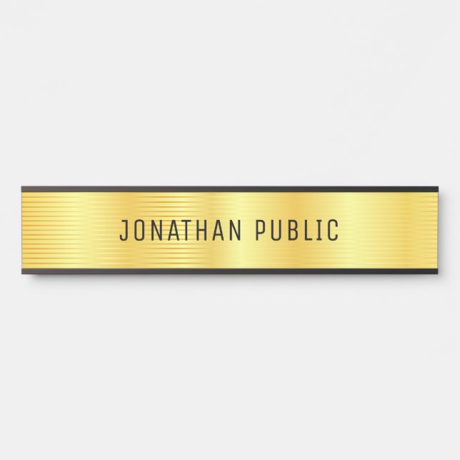 Personalised Metallic Look Faux Gold Elegant Door Sign (Front)