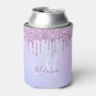 Personalised Metallic Purple Drip Lavender Pour   Can Cooler