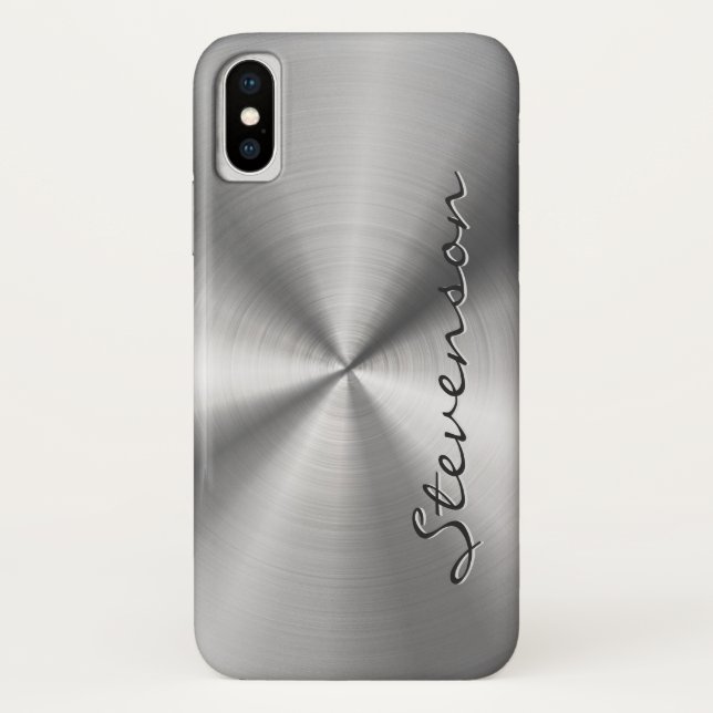 Personalised Metallic Radial Stainless Steel Look Case-Mate iPhone Case (Back)