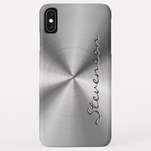 Personalised Metallic Radial Stainless Steel Look iPhone XS Max Case