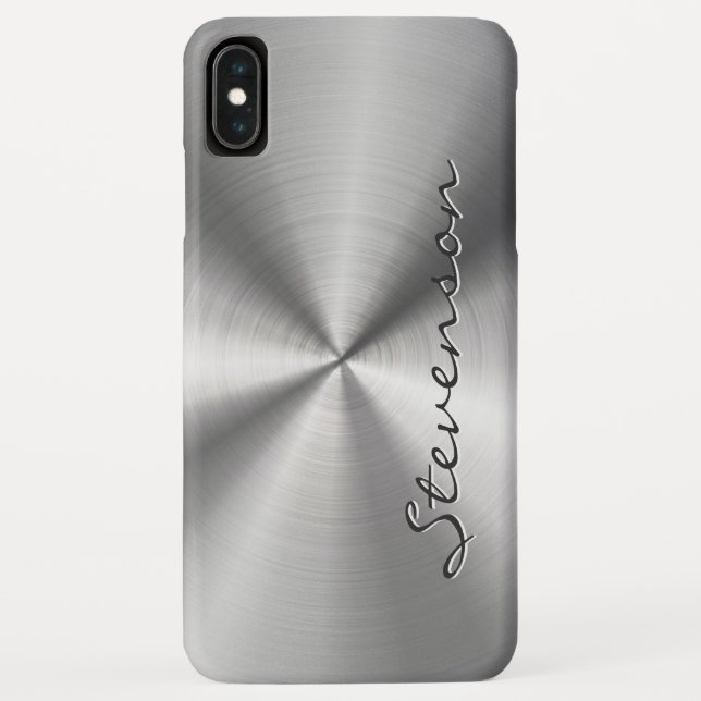Personalised Metallic Radial Stainless Steel Look Case-Mate iPhone Case (Back)