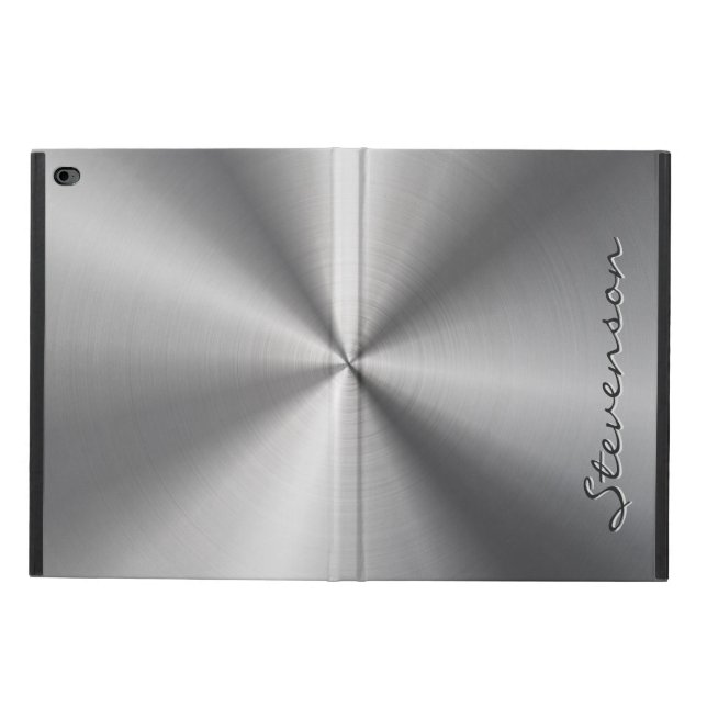 Personalised Metallic Radial Stainless Steel Look Powis iPad Air 2 Case (Outside)