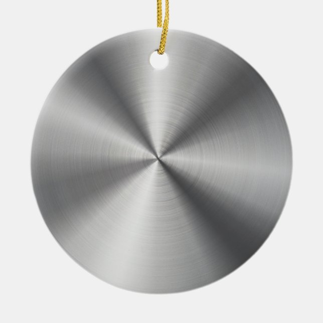 Personalised Metallic Radial Texture Ceramic Tree Decoration (Front)