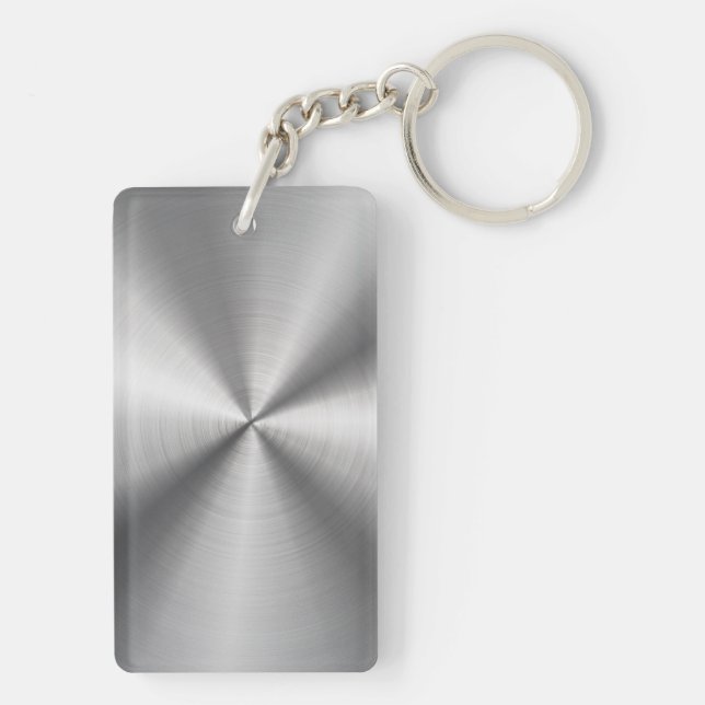 Personalised Metallic Radial Texture Key Ring (Back)