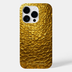 Personalised Metallic titanium Gold Radial Texture Case-Mate iPhone 14 Pro Case