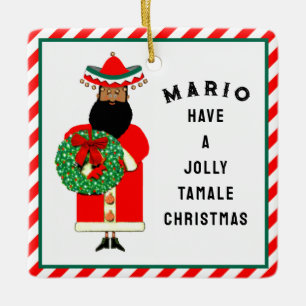 Personalised Mexican Christmas Gift Ceramic Ornament