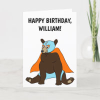 Personalised Mexican Luchador Bear Birthday