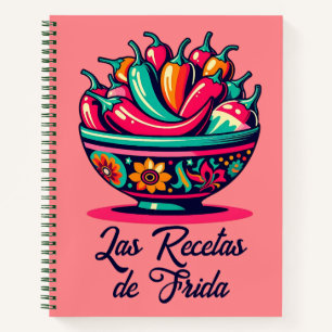 Personalised Mexican Pop Art Chiles Recipe Book
