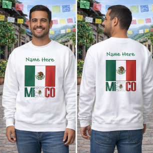 Personalised Mexico Flag Design Men's Sweatshirt