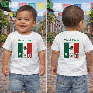 Personalised Mexico Flag Name Design Toddler T-Shirt
