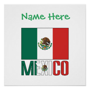 Personalised Mexico Flag Poster