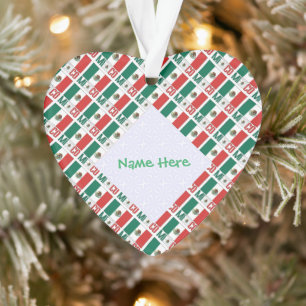 Personalised Mexico Flag Tiled Heart-Shaped Ornament