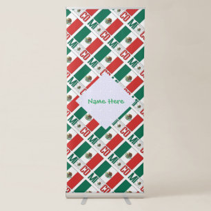 Personalised Mexico Flag Tiled Retractable Banner
