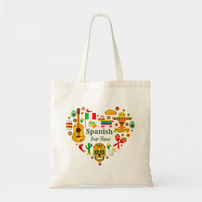 Personalised Mexico / Soanish Themed Tote Bag (Front)