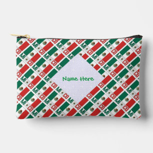 Personalised Mexico Tiled Flag Accessory Pouch