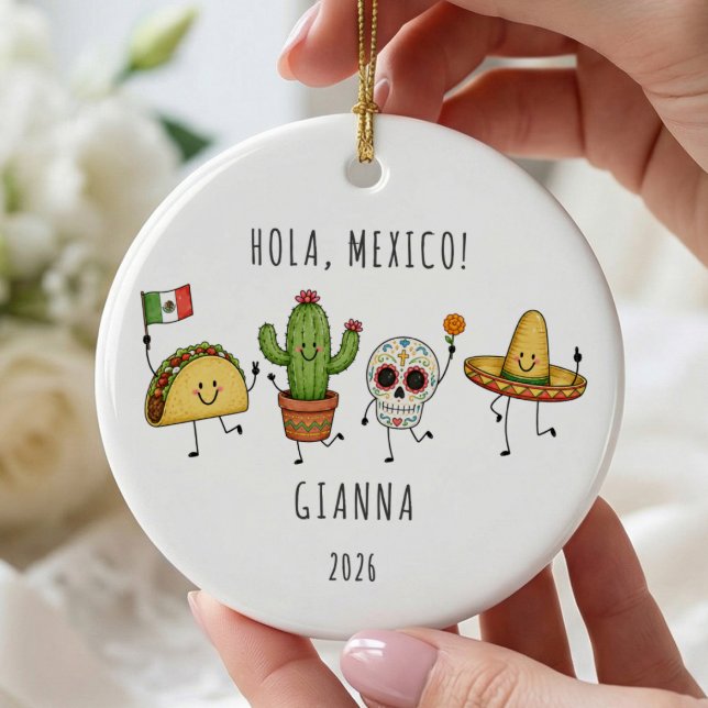 Personalised Mexico Vacation Ornament (Creator Uploaded)