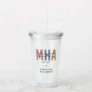Personalised MHA Master of Health Administration Acrylic Tumbler