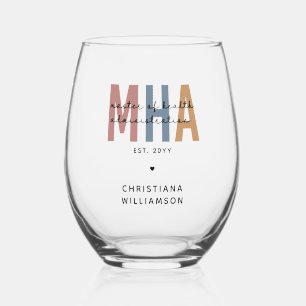 Personalised MHA Master of Health Administration Stemless Wine Glass