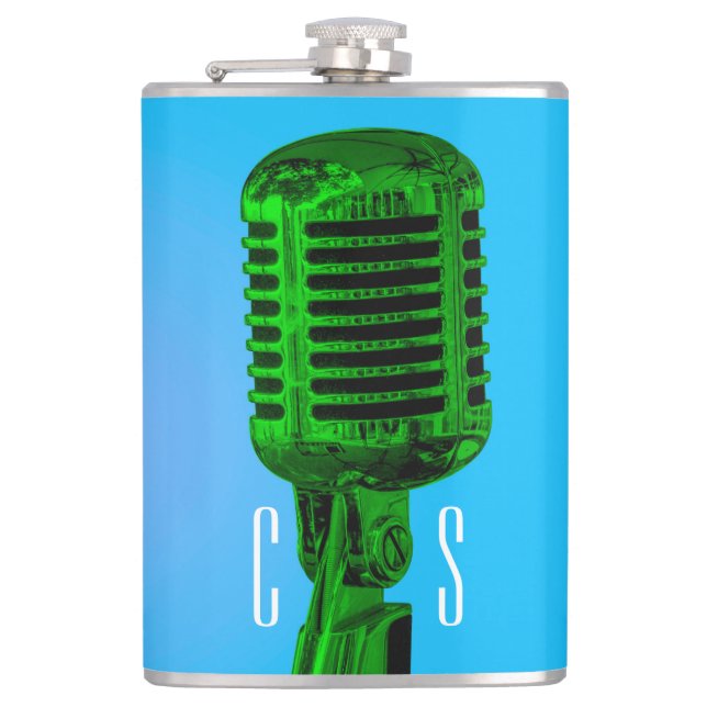 Personalised Microphone Flask (Front)