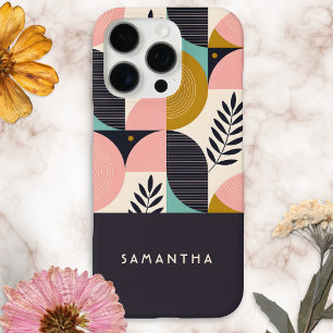 Personalised Mid-Century Modern Geometric Boho iPhone 16 Pro Case
