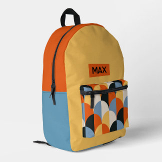 Personalised Mid Century Modern Kids Custom Name Printed Backpack