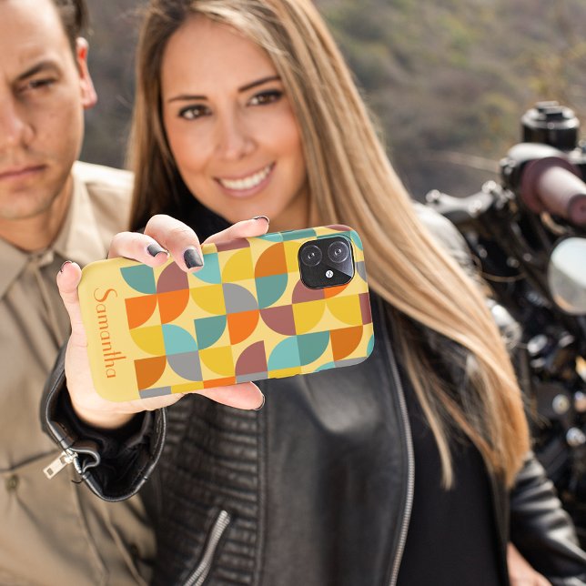 Personalised Mid-Century Modern Yellow Orange Gold Case-Mate iPhone Case (Creator Uploaded)