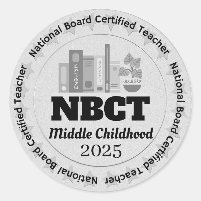 Personalised Middle Childhood NBCT Certified Teach Classic Round Sticker (Front)