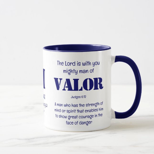 Personalised MIGHTY MAN OF VALOR Father's Day Mug (Right)