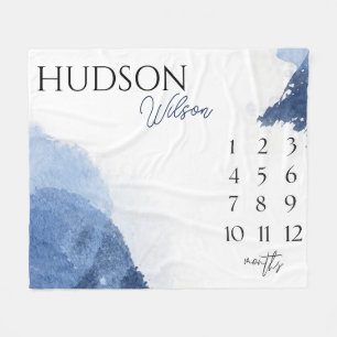 Personalised Milestone Blanket Baby Boy Blanket 