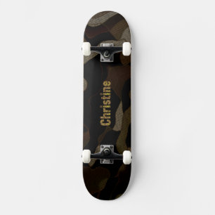 Personalised Military Camouflage Font Christine Skateboard