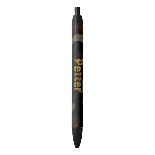 Personalised Military Camouflage Font Petter Black Ink Pen (Front Vertical)